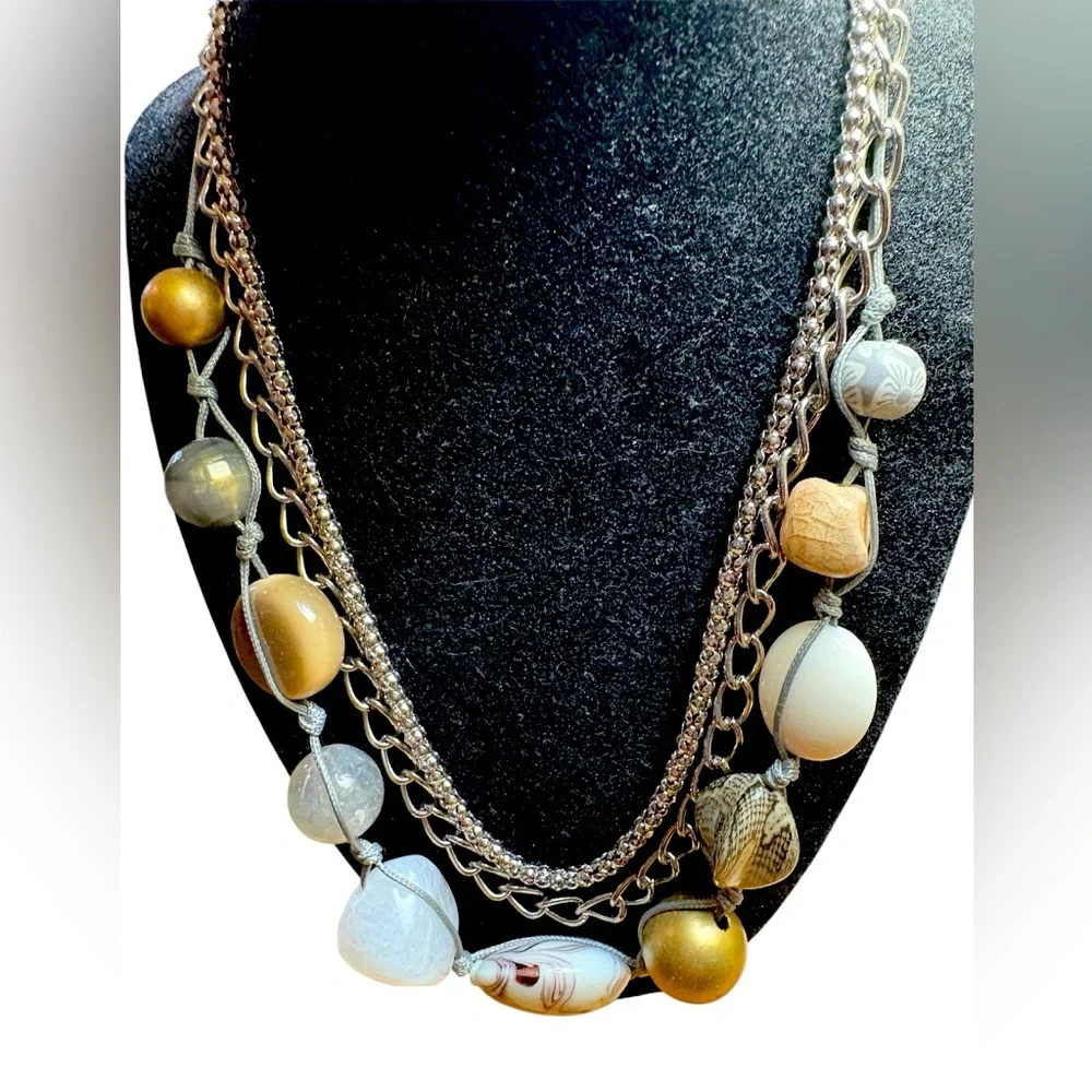 NEW with tags !! Beautiful , Silver, layered necklaces . - Picture 1 of 4